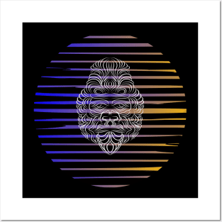 Trippy Linework Gorilla Posters and Art